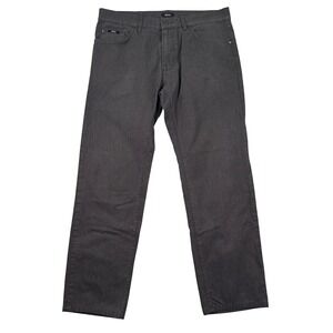 BOSS Hugo Boss Mens 34x30 Maine Regular Fit Dark Gray Herringbone Jeans Casual